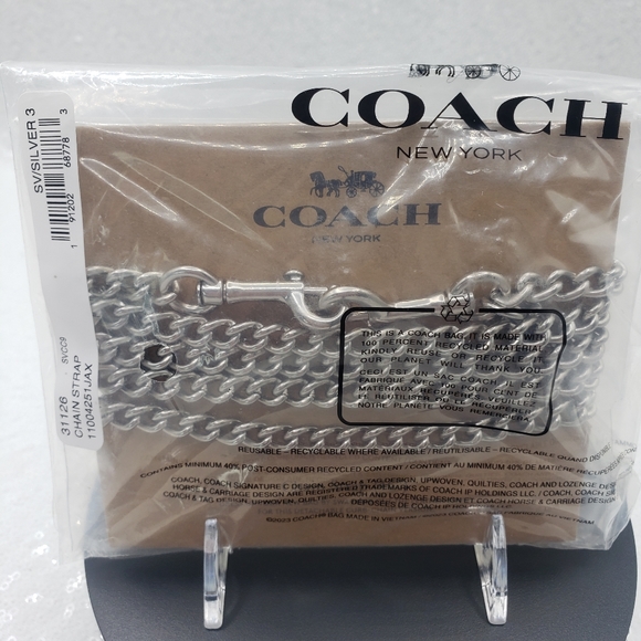 Coach Chic Silvertone CROSSBODY Chain purse replacement strap elegant - Picture 3 of 12